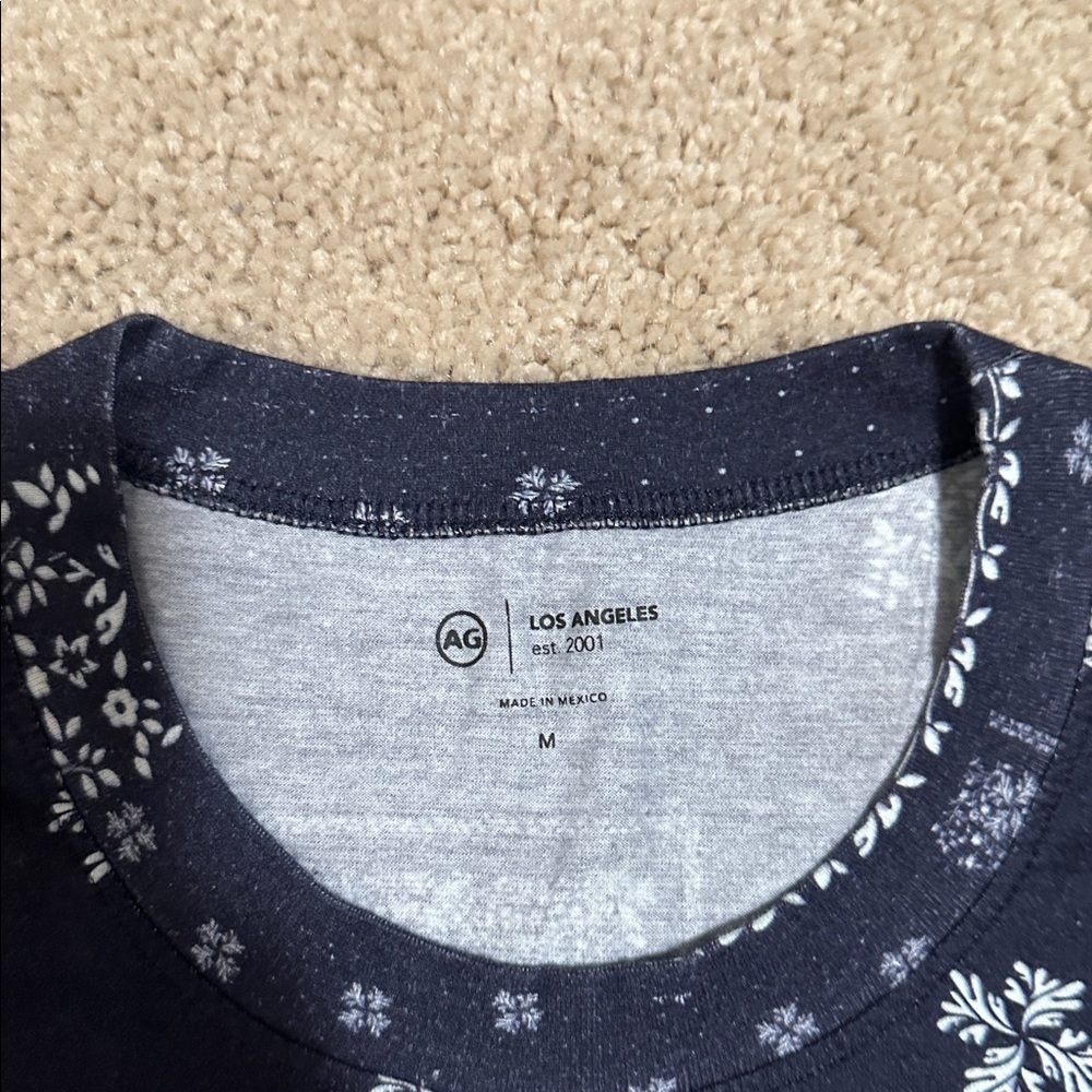 AG Jeans – Karter Ex-Boyfriend Tee – Bandana Deep Navy – Size Medium – NWT - Picture 6 of 7